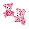 4 1/2" Valentine Pink & Red Heart Print Stuffed Bears 12 Pieces
